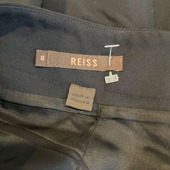 Reiss Pencil Mini Skirt Black Pockets Lined Size 8 - Picture 7 of 9